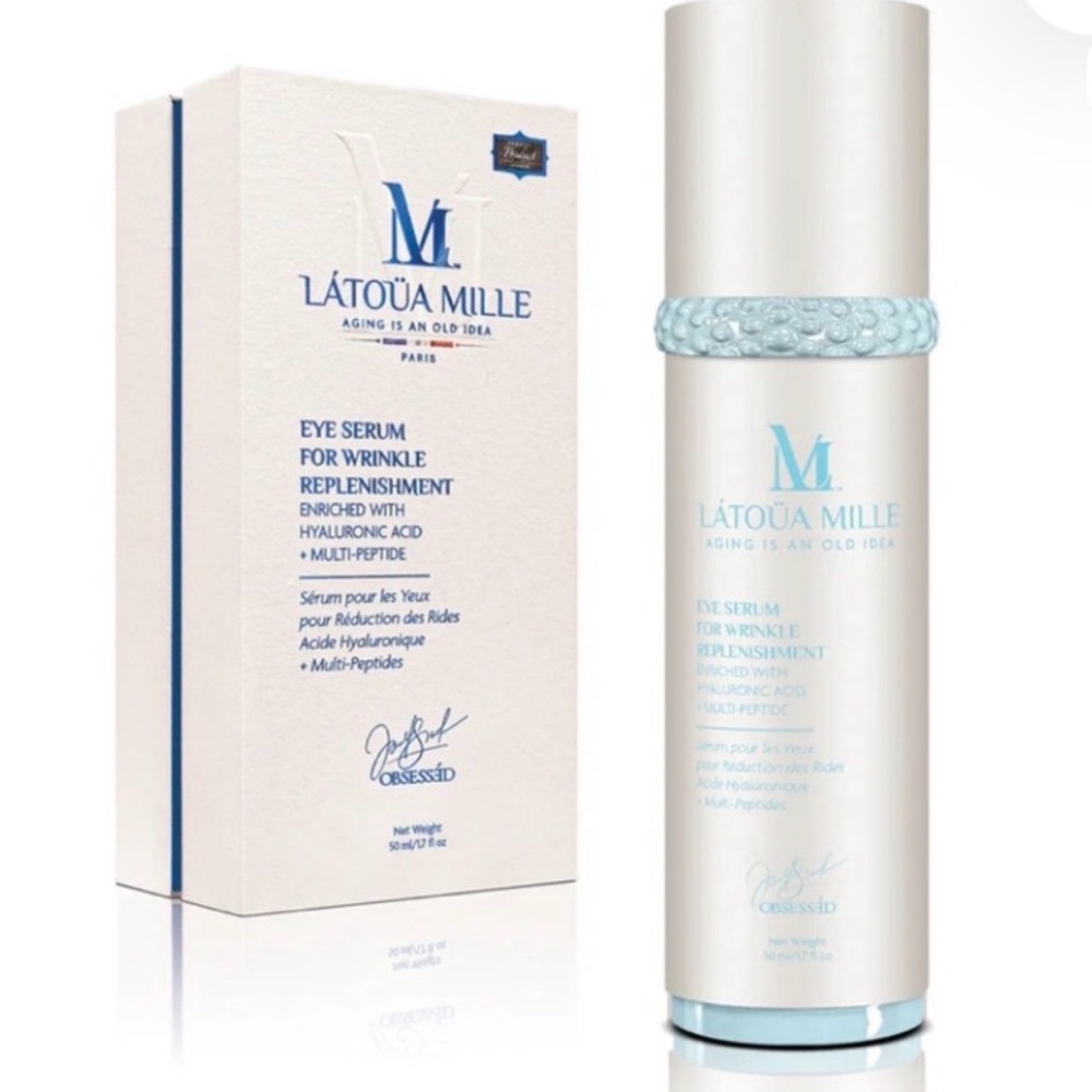 LATOUA MILLE Eye Serum for Wrinkle Replenishment - White & Light Blue